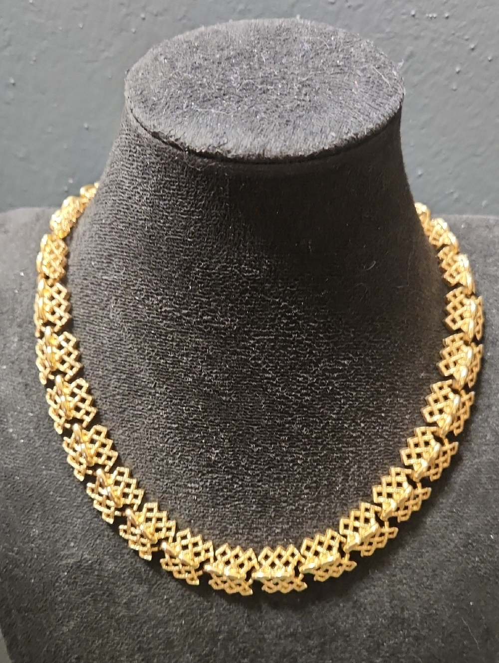 Monet Gold-Tone Linked Floral Lattice Necklace